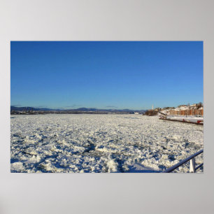 Saint Lawrence River im Winter, Quebec, Kanada Poster