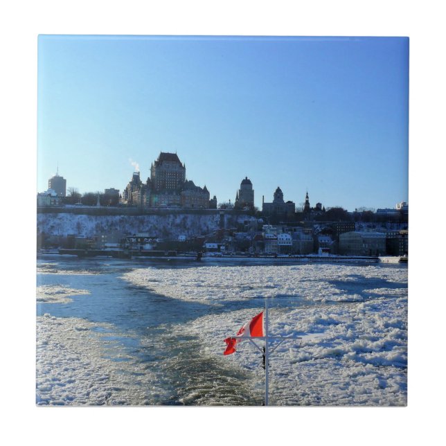 Saint Lawrence River & Old Quebec City, Quebec Fliese (Vorderseite)