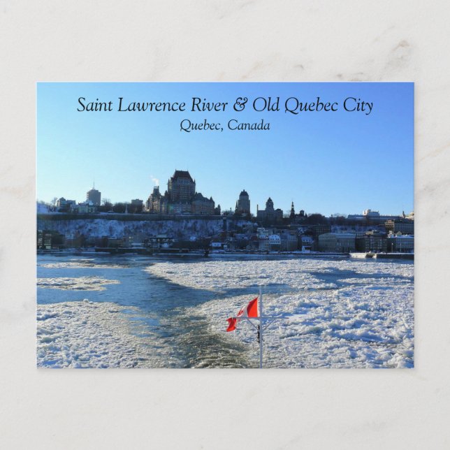 Saint Lawrence River & Old Quebec City, Quebec Postkarte (Vorderseite)