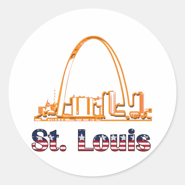 Saint Louis Arch Runder Aufkleber (Vorderseite)