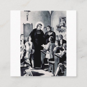 Saint Louis de Montfort französischer Priester Quadratische Visitenkarte