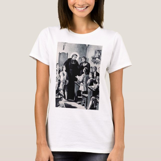 Saint Louis de Montfort französischer Priester T-Shirt (Vorderseite)