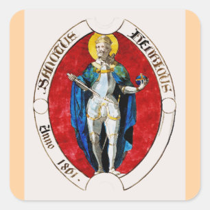 Saint Louis IX König von Frankreich Quadratischer Aufkleber