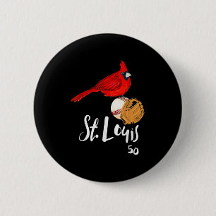 Saint Louis Red Cardinal Nummer 50 Baseball Kunst Button