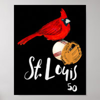 Saint Louis Red Cardinal Nummer 50 Baseball-Kunst