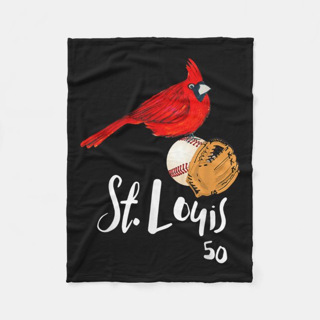 Saint Louis Roter Kardinal Nummer 50 Baseball-Kuns Fleecedecke (Vorderseite)