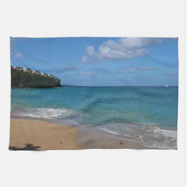 Saint Lucia Beach Tropical Ferien Landschaft Handtuch (Horizontal)