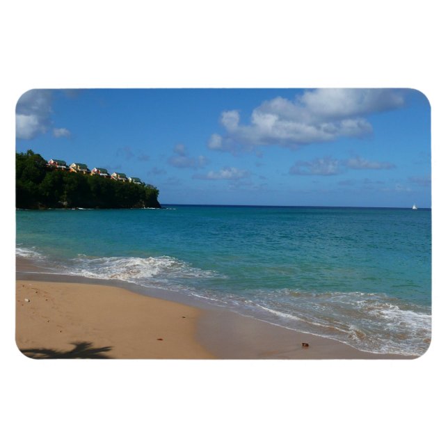 Saint Lucia Beach Tropical Ferien Landschaft Magnet (Horizontal)