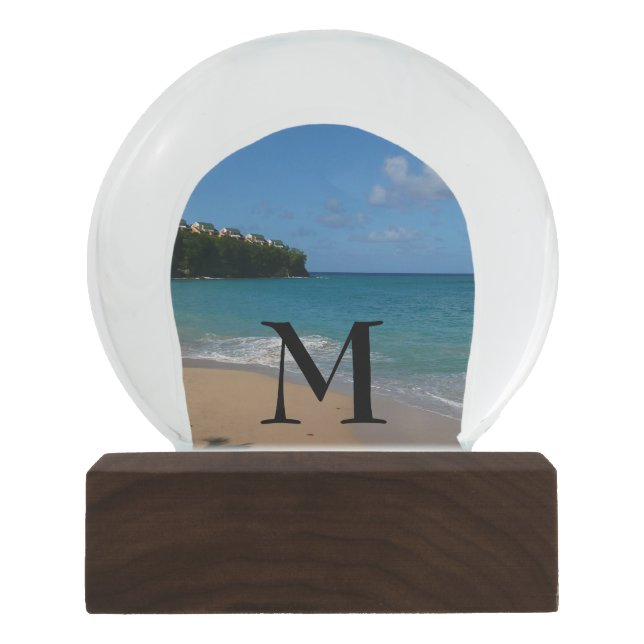 Saint Lucia Beach Tropical Ferien Landschaft Schneekugel (Vorderseite)