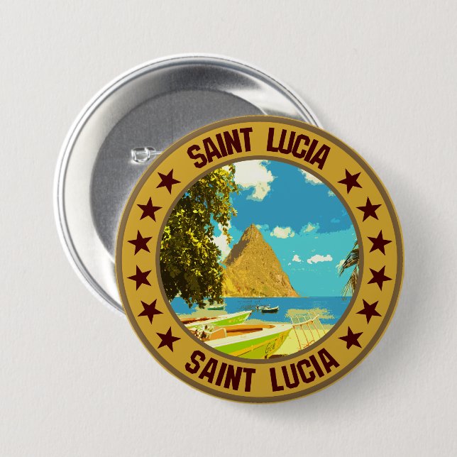 Saint Lucia Button (Vorne & Hinten)