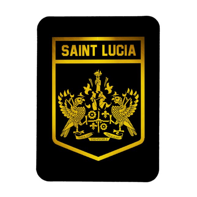 Saint Lucia Emblem Magnet (Vertikal)