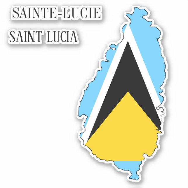 Saint Lucia Flag Charming Patriotic Karte Aufkleber (Vorderseite)