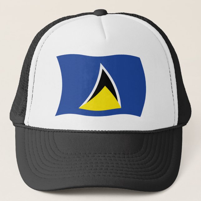 Saint Lucia Flag Hat Truckerkappe (Vorderseite)