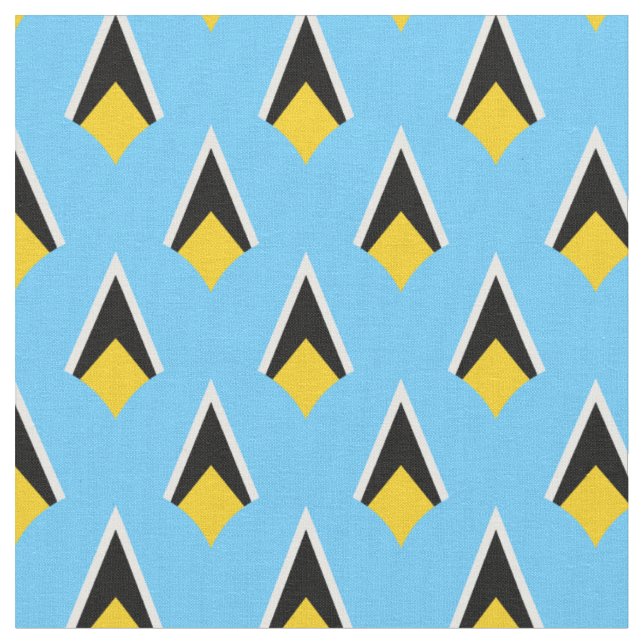 Saint Lucia Flag & Trendy Fabric / Mode, Sport Stoff (Nahaufnahme)