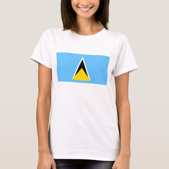 Saint Lucia Flag x Karte T - Shirt (Vorderseite)
