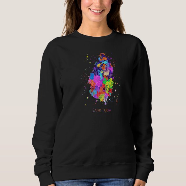 Saint Lucia Karte Sweatshirt (Vorderseite)