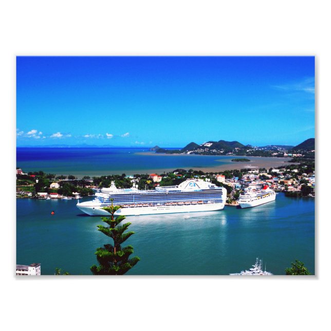 Saint Lucia, Kreuzfahrtschiff Fotodruck (Vorne)