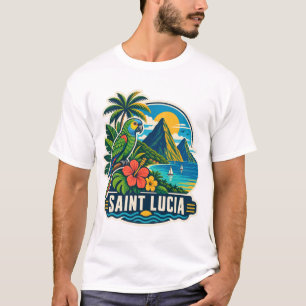 Saint Lucia Mid-Century Karibik T-Shirt