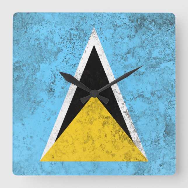 Saint Lucia Quadratische Wanduhr (Vorderseite)