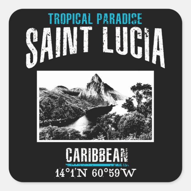 Saint Lucia Quadratischer Aufkleber (Vorderseite)