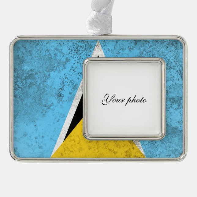Saint Lucia Rahmen-Ornament Silber (Vorderseite)