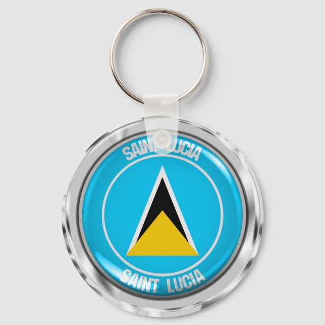 Saint Lucia RundEmblem Schlüsselanhänger (Vorderseite)