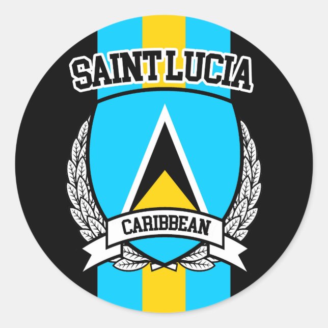 Saint Lucia Runder Aufkleber (Vorderseite)