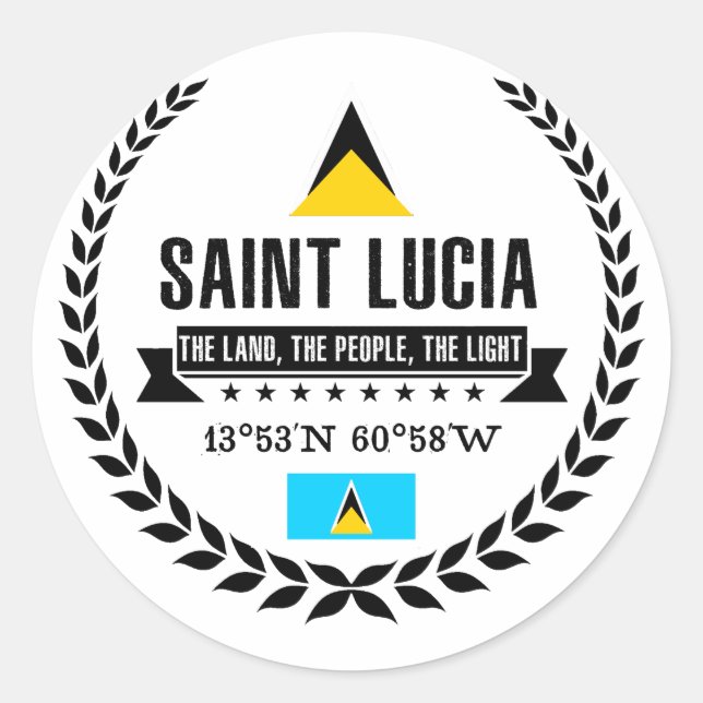 Saint Lucia Runder Aufkleber (Vorderseite)