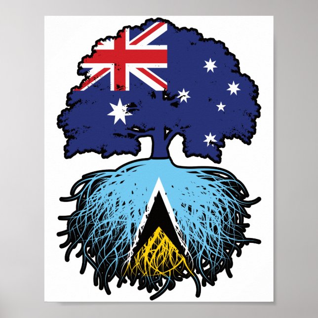 Saint Lucia Saint Lucian Australien Tree Poster (Vorne)