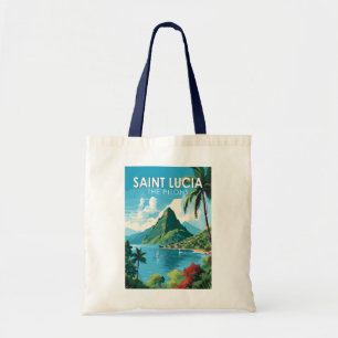 Saint Lucia The Pitons Reise Kunst Vintage Tragetasche