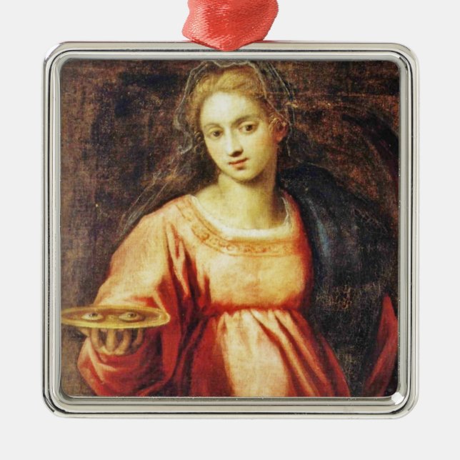 Saint Lucia von Schweden Silbernes Ornament (Vorne)