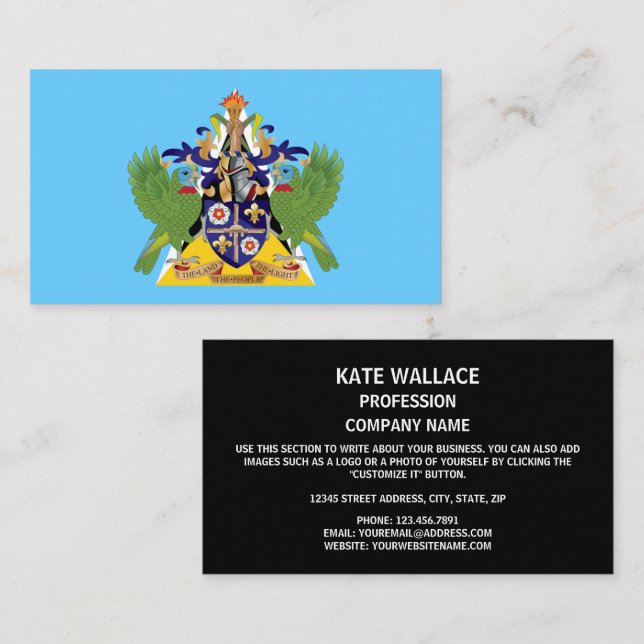 Saint Lucian Flag & Coat of Arms, Saint Lucia Visitenkarte (Vorne/Hinten)