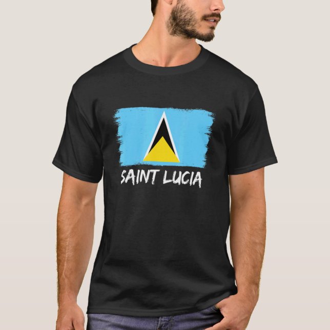 Saint Lucian Flag Saint Lucia T-Shirt (Vorderseite)