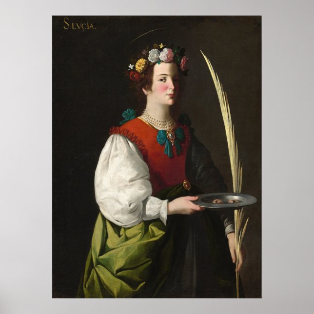 Saint Lucy - Francisco de Zurbarán Poster des Beau (Devant)