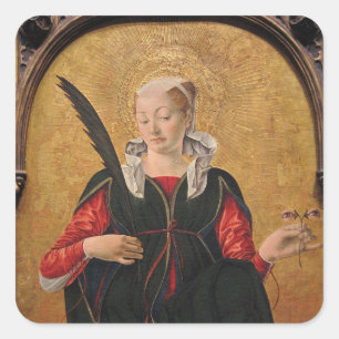 Saint Lucy von Francesco del Cossa Quadratischer Aufkleber