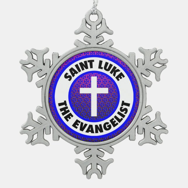 Saint Luke, Evangelist Schneeflocken Zinn-Ornament (Vorderseite)