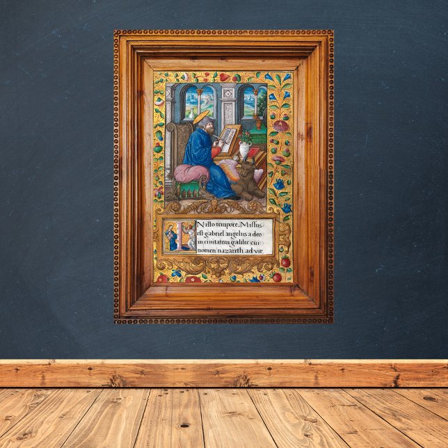 Saint Luke the Evangelist - mittelalterliches Manu Poster (Saint Luke the Evangelist Medieval Manuscript Catholic Christian Poster)