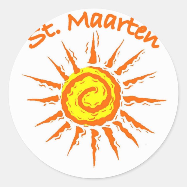 Saint Maarten Runder Aufkleber (Vorderseite)