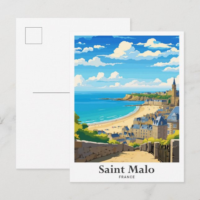 Saint Malo Frankreich Kunst, Dichtung und Musik Postkarte (Vorne/Hinten)