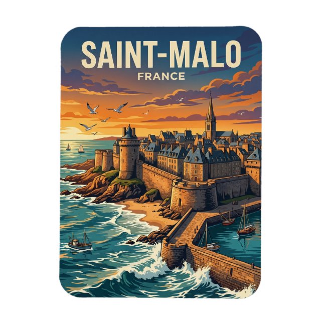 Saint-Malo Frankreich Magnet (Vertikal)
