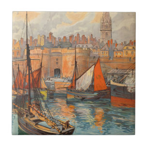 Saint Malo, Frankreich, Vintage Travel Poster Art Fliese