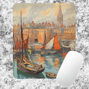 Saint Malo, Frankreich, Vintage Travel Poster Art Mousepad