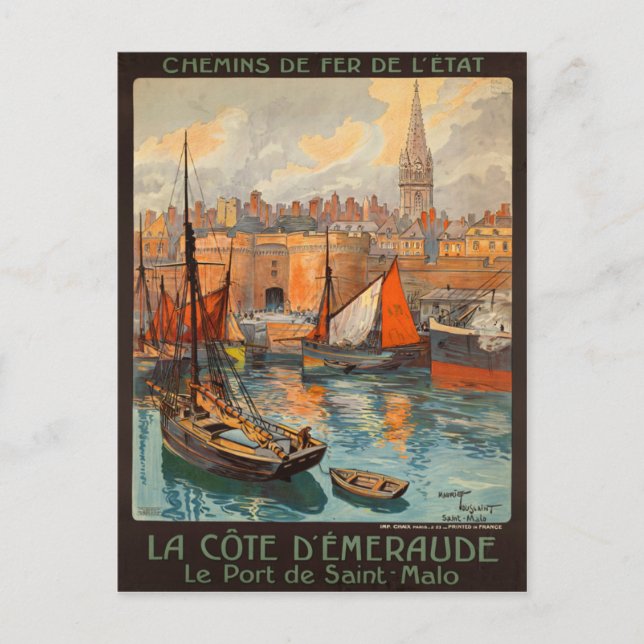 Saint Malo Frankreich - Vintages französisches Rei Postkarte (Vorderseite)