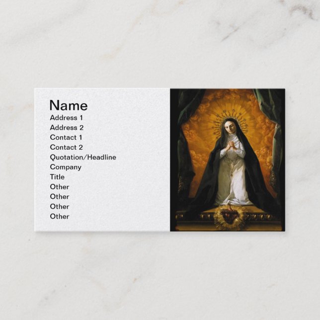 Saint Margaret Mary Alacoque Herz - Giaquinto Visitenkarte (Vorderseite)