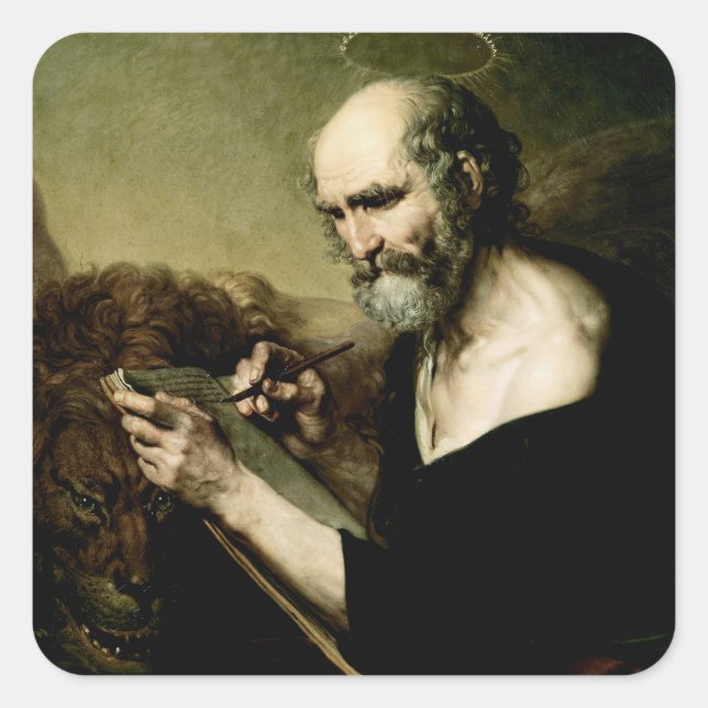 Saint Mark, Evangelist Quadratischer Aufkleber (Vorderseite)