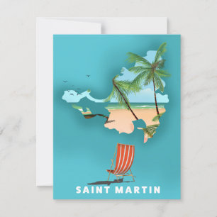 Saint Martin Carte illustrée.
