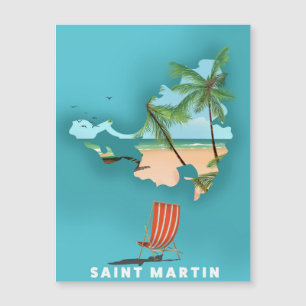 Saint Martin Carte illustrée.