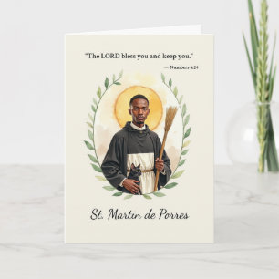 Saint Martin de Porres Gods Frieden mit der Schrif Karte