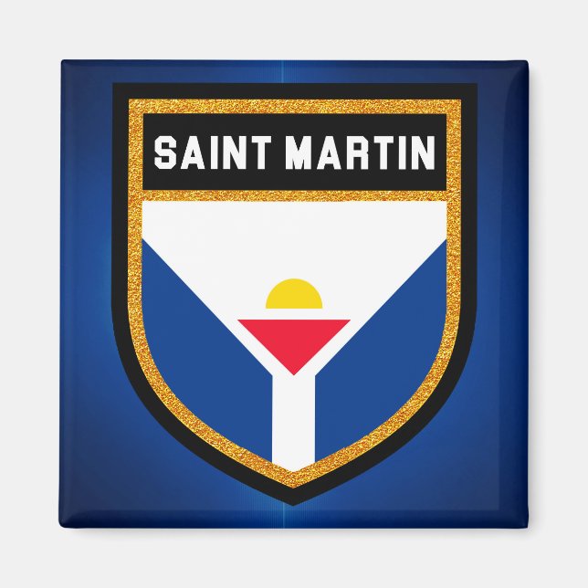 Saint Martin Flag Magnet (Vorne)