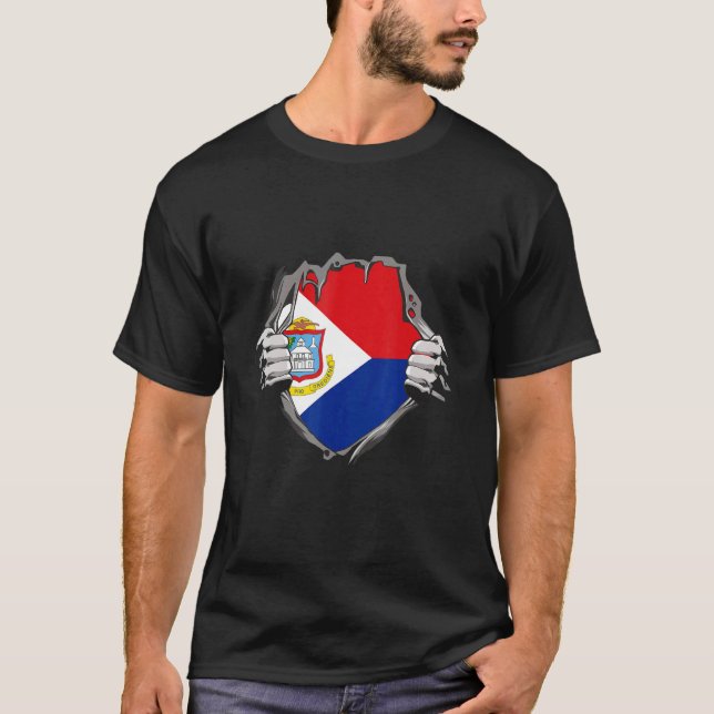 Saint Martin Flag T-Shirt (Vorderseite)